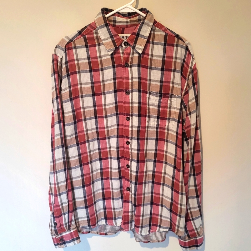 Purnell 100% Cotton Plaid Shirt Size Large
